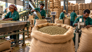Jute coffee bag used for Ethiopian green coffee beans for export